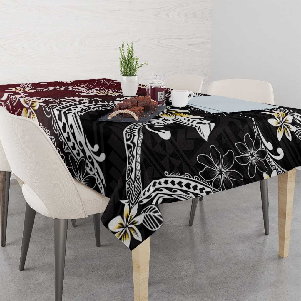 Polynesian Hawaiian Plumeria Tribal Pattern Tablecloth Special Wine Red Version LT01 - Polynesian Pride