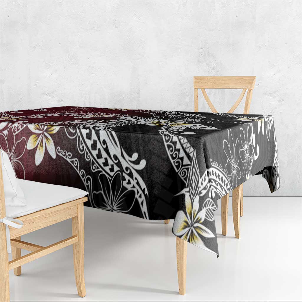 Polynesian Hawaiian Plumeria Tribal Pattern Tablecloth Special Wine Red Version LT01 - Polynesian Pride