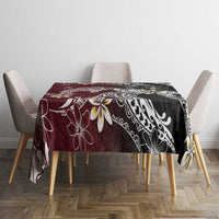 Polynesian Hawaiian Plumeria Tribal Pattern Tablecloth Special Wine Red Version LT01 - Polynesian Pride