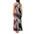 Polynesian Hawaiian Plumeria Tribal Pattern Tank Maxi Dress Special Wine Red Version