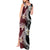 Polynesian Hawaiian Plumeria Tribal Pattern Tank Maxi Dress Special Wine Red Version