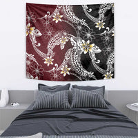 Polynesian Hawaiian Plumeria Tribal Pattern Tapestry Special Wine Red Version LT01 - Polynesian Pride