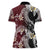 Polynesian Hawaiian Plumeria Tribal Pattern Women Polo Shirt Special Wine Red Version