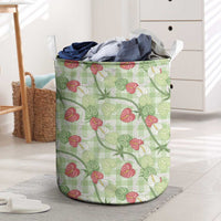 Anthurium Pikake Ti Leaf Palaka Laundry Basket Green Version LT01 Green - Polynesian Pride