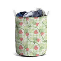 Anthurium Pikake Ti Leaf Palaka Laundry Basket Green Version LT01 - Polynesian Pride