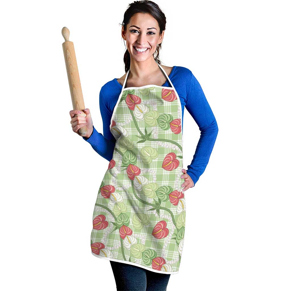 Anthurium Pikake Ti Leaf Palaka Apron Green Version LT01 - Polynesian Pride