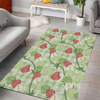Anthurium Pikake Ti Leaf Palaka Area Rug Green Version LT01 - Polynesian Pride