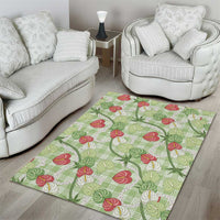 Anthurium Pikake Ti Leaf Palaka Area Rug Green Version LT01 - Polynesian Pride