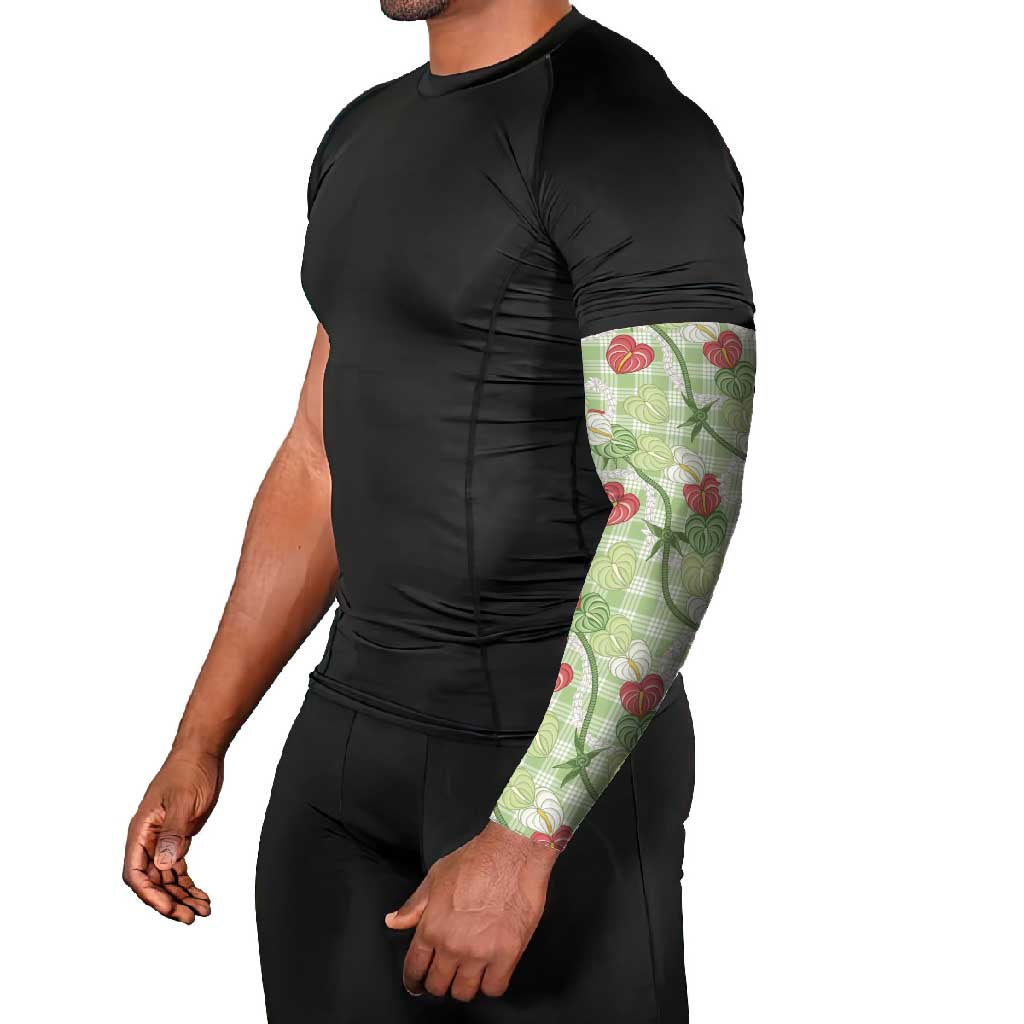 Anthurium Pikake Ti Leaf Palaka Arm Sleeves Green Version LT01 - Polynesian Pride