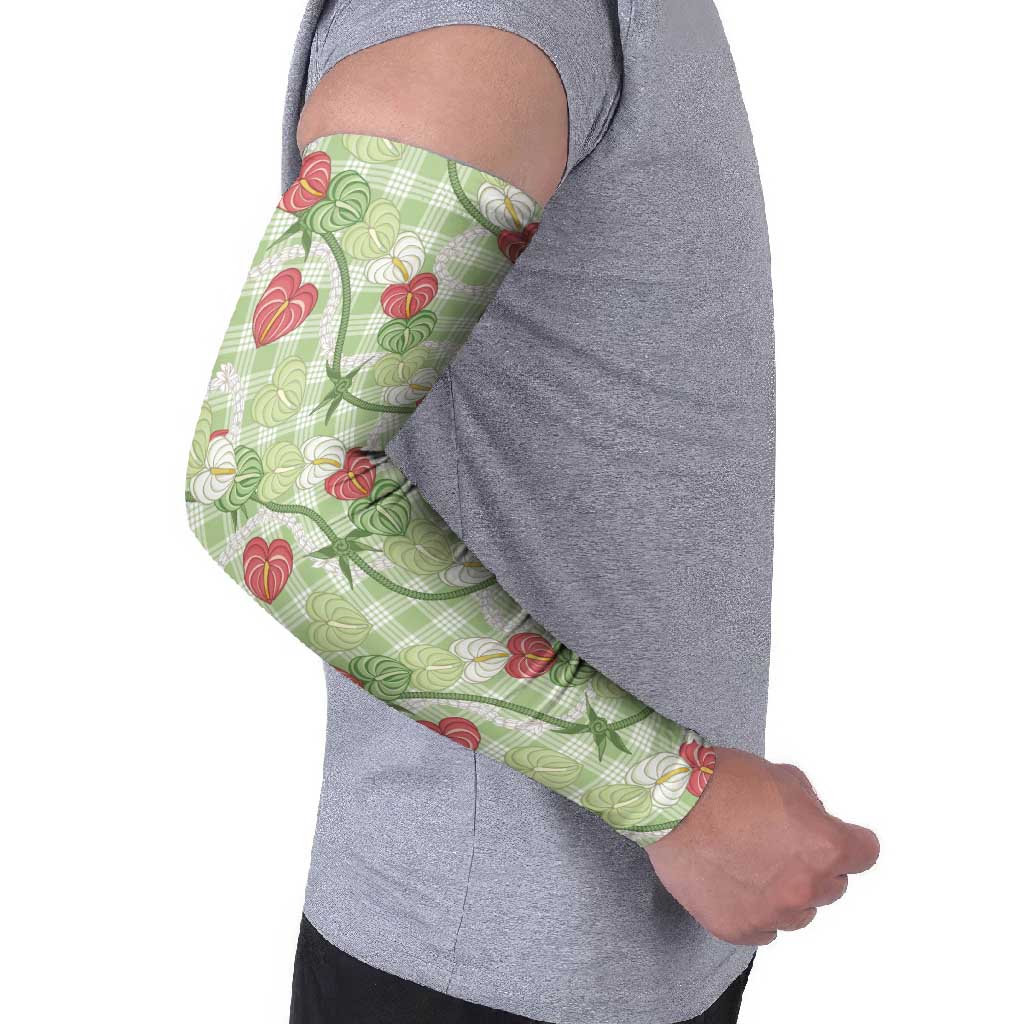 Anthurium Pikake Ti Leaf Palaka Arm Sleeves Green Version LT01 - Polynesian Pride