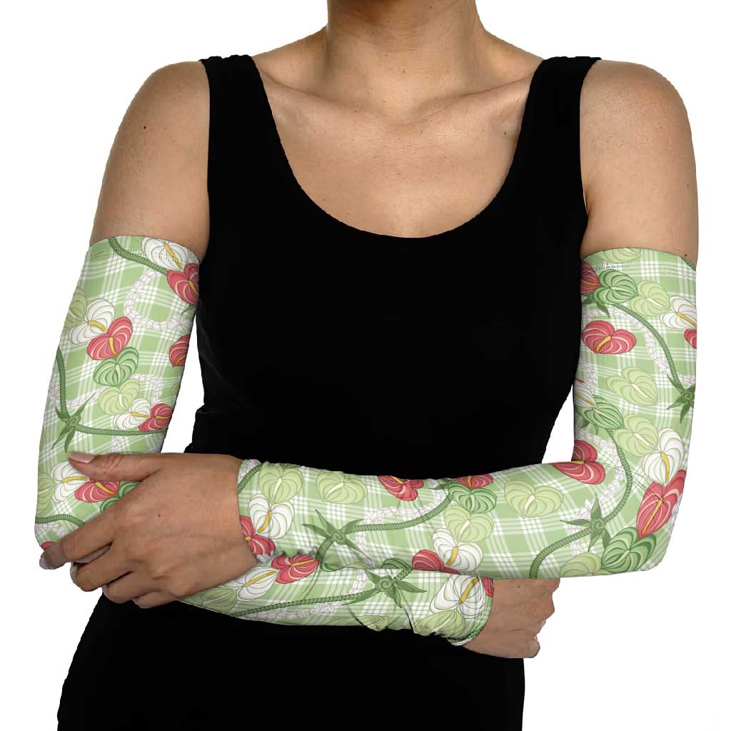 Anthurium Pikake Ti Leaf Palaka Arm Sleeves Green Version LT01 - Polynesian Pride
