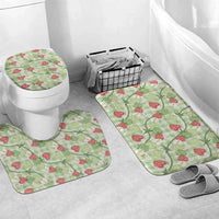 Anthurium Pikake Ti Leaf Palaka Bathroom Set Green Version LT01 Mat Set Only (3 pcs) One Size Green - Polynesian Pride