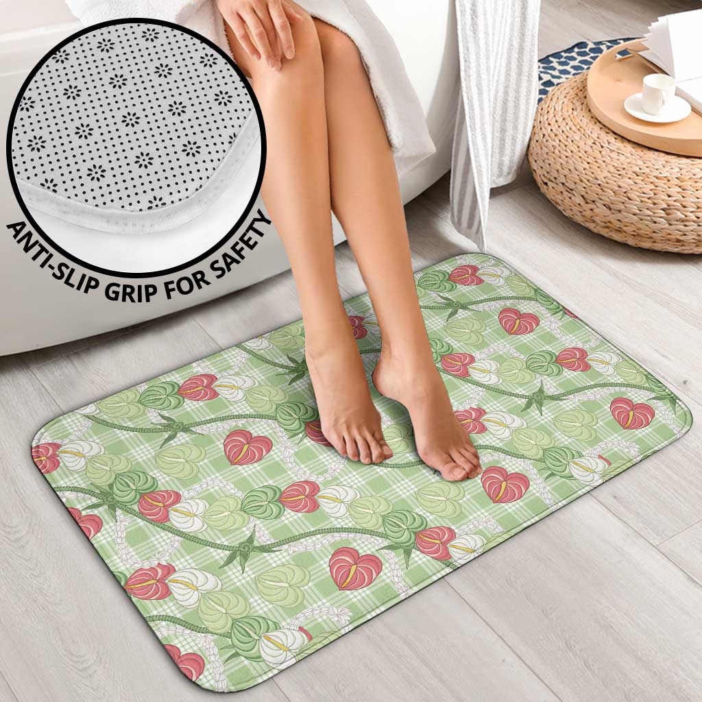 Anthurium Pikake Ti Leaf Palaka Bathroom Set Green Version LT01 - Polynesian Pride