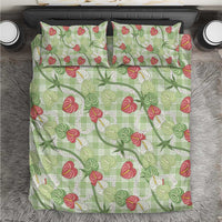 Anthurium Pikake Ti Leaf Palaka Bedding Set Green Version LT01 Green - Polynesian Pride
