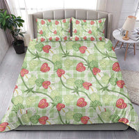 Anthurium Pikake Ti Leaf Palaka Bedding Set Green Version LT01 - Polynesian Pride