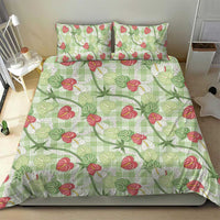 Anthurium Pikake Ti Leaf Palaka Bedding Set Green Version LT01 - Polynesian Pride