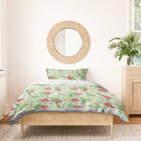 Anthurium Pikake Ti Leaf Palaka Bedding Set Green Version LT01 - Polynesian Pride