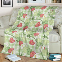 Anthurium Pikake Ti Leaf Palaka Blanket Green Version LT01 - Polynesian Pride