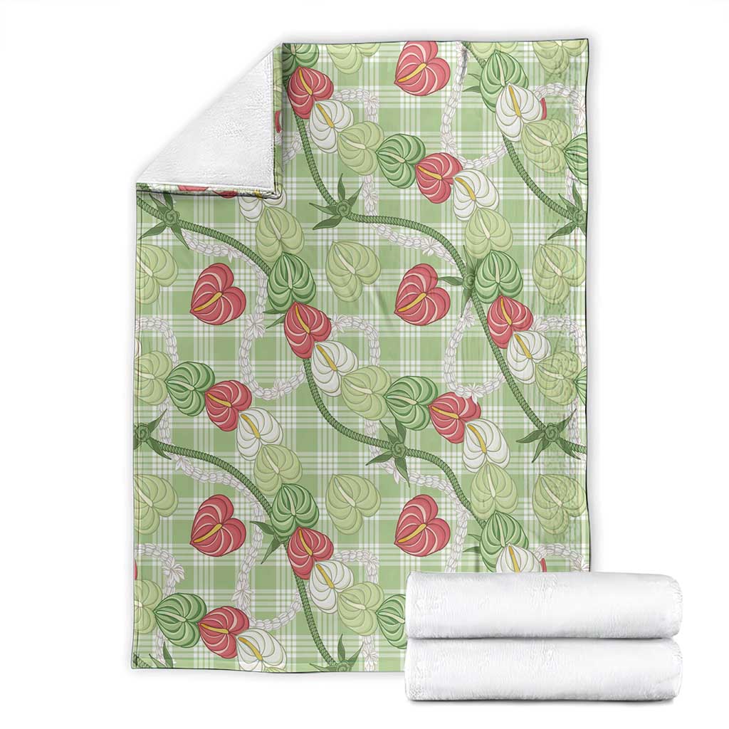 Anthurium Pikake Ti Leaf Palaka Blanket Green Version LT01 - Polynesian Pride