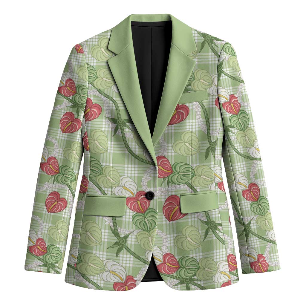 Anthurium Pikake Ti Leaf Palaka Blazer Green Version LT01 Unisex Green - Polynesian Pride