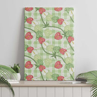 Anthurium Pikake Ti Leaf Palaka Canvas Wall Art Green Version LT01 - Polynesian Pride