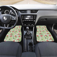 Anthurium Pikake Ti Leaf Palaka Car Mats Green Version LT01 Set 2pcs - Front Green - Polynesian Pride