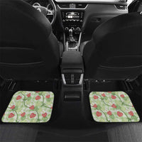 Anthurium Pikake Ti Leaf Palaka Car Mats Green Version LT01 Set 2pcs - Back Green - Polynesian Pride