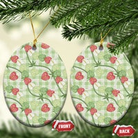 Anthurium Pikake Ti Leaf Palaka Ceramic Ornament Green Version LT01 Oval Green - Polynesian Pride
