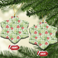 Anthurium Pikake Ti Leaf Palaka Ceramic Ornament Green Version LT01 Snow Flake Green - Polynesian Pride
