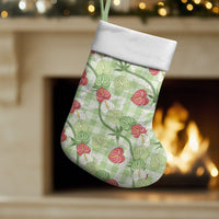 Anthurium Pikake Ti Leaf Palaka Christmas Stocking Green Version LT01 Set of 2 Green - Polynesian Pride