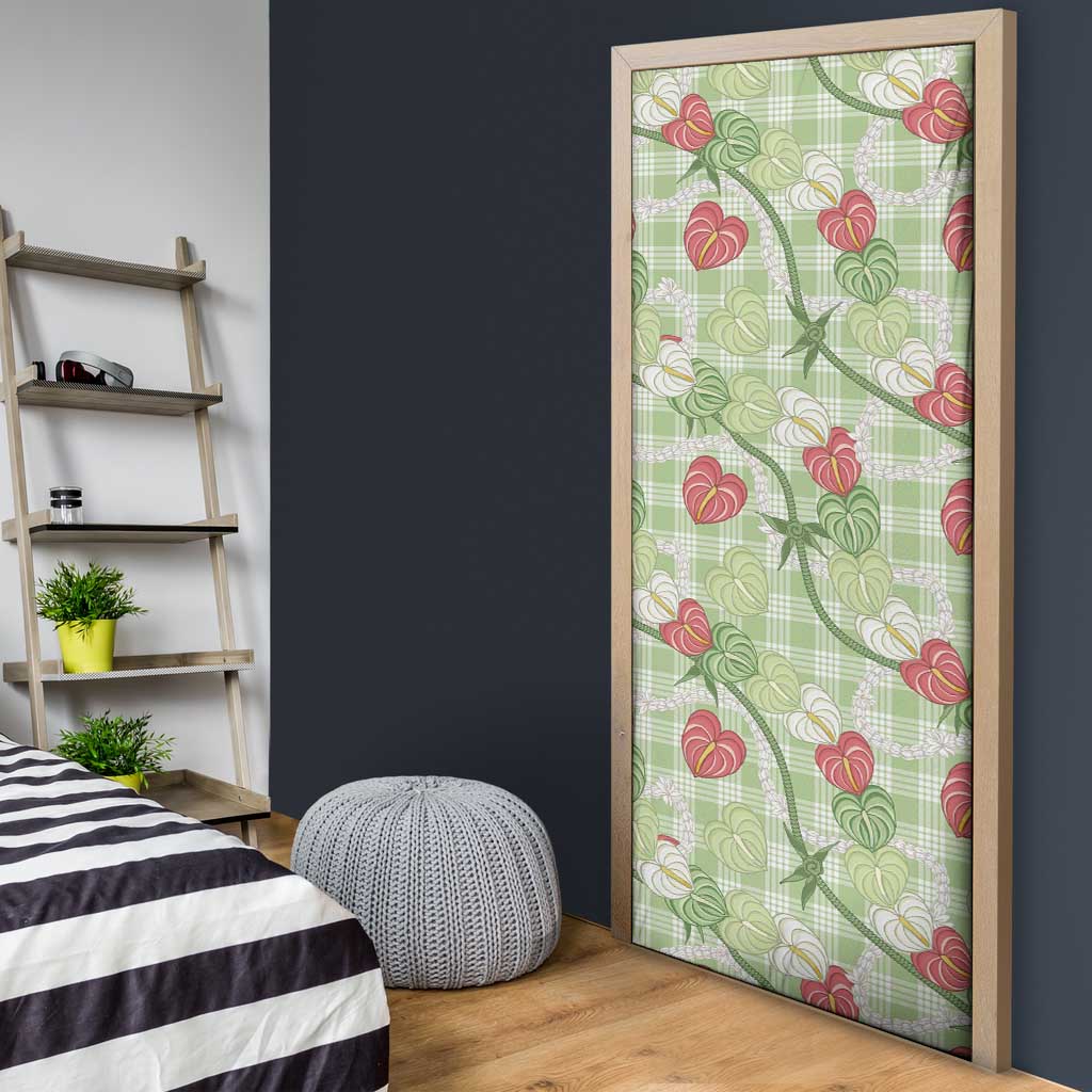 Anthurium Pikake Ti Leaf Palaka Door Cover Green Version LT01 - Polynesian Pride