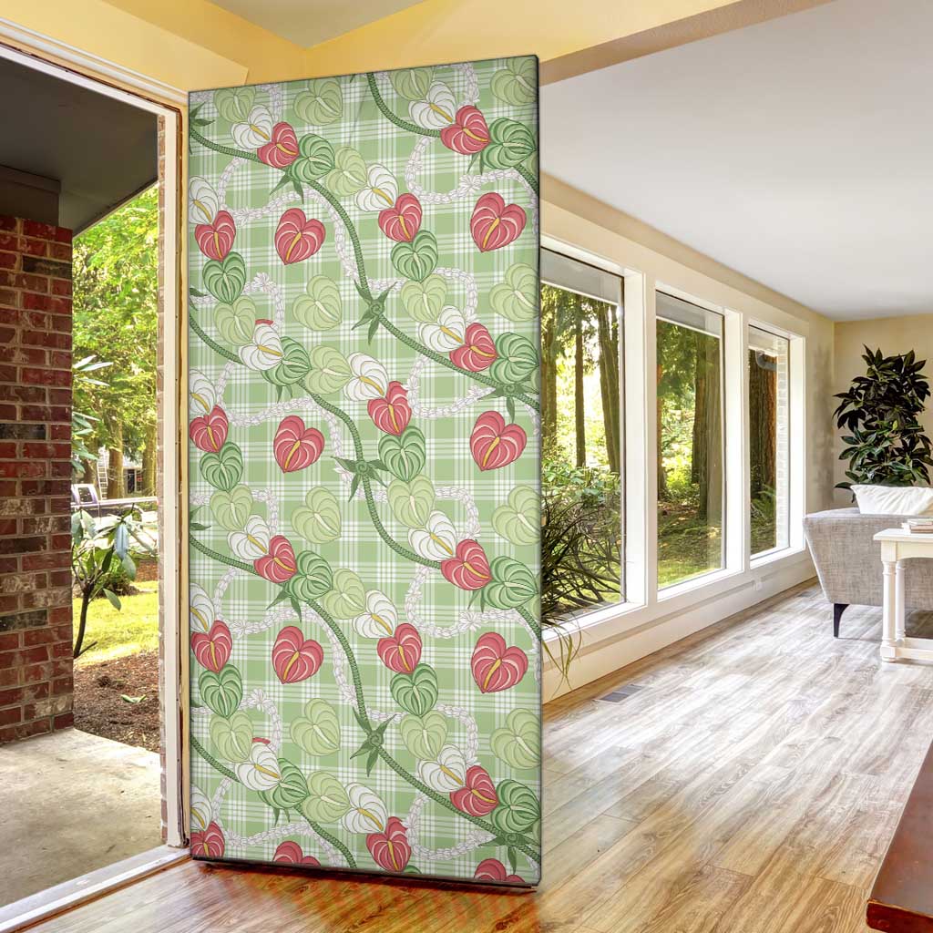 Anthurium Pikake Ti Leaf Palaka Door Cover Green Version LT01 - Polynesian Pride