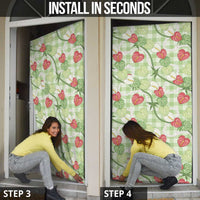 Anthurium Pikake Ti Leaf Palaka Door Cover Green Version LT01 - Polynesian Pride