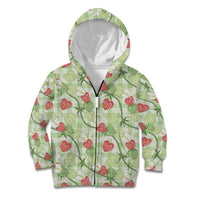 Anthurium Pikake Ti Leaf Palaka Kid Hoodie Green Version LT01 Zip Hoodie Green - Polynesian Pride
