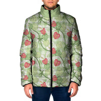 Anthurium Pikake Ti Leaf Palaka Padded Jacket Green Version LT01 Men Green - Polynesian Pride