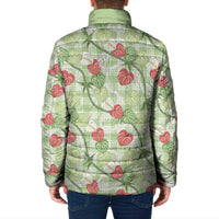 Anthurium Pikake Ti Leaf Palaka Padded Jacket Green Version LT01 - Polynesian Pride