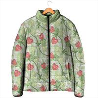 Anthurium Pikake Ti Leaf Palaka Padded Jacket Green Version LT01 - Polynesian Pride