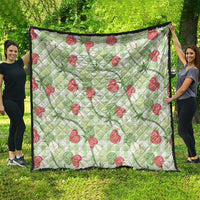 Anthurium Pikake Ti Leaf Palaka Quilt Green Version LT01 - Polynesian Pride