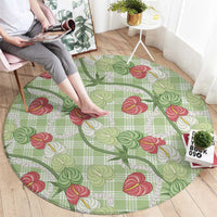 Anthurium Pikake Ti Leaf Palaka Round Carpet Green Version LT01 - Polynesian Pride