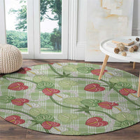 Anthurium Pikake Ti Leaf Palaka Round Carpet Green Version LT01 - Polynesian Pride
