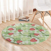 Anthurium Pikake Ti Leaf Palaka Round Carpet Green Version LT01 - Polynesian Pride