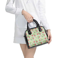 Anthurium Pikake Ti Leaf Palaka Shoulder Handbag Green Version LT01 - Polynesian Pride