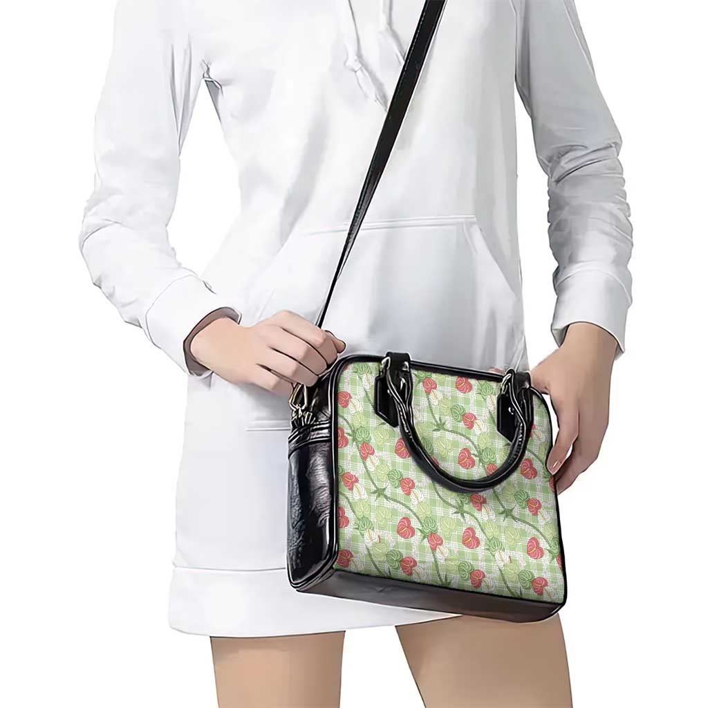 Anthurium Pikake Ti Leaf Palaka Shoulder Handbag Green Version LT01 - Polynesian Pride