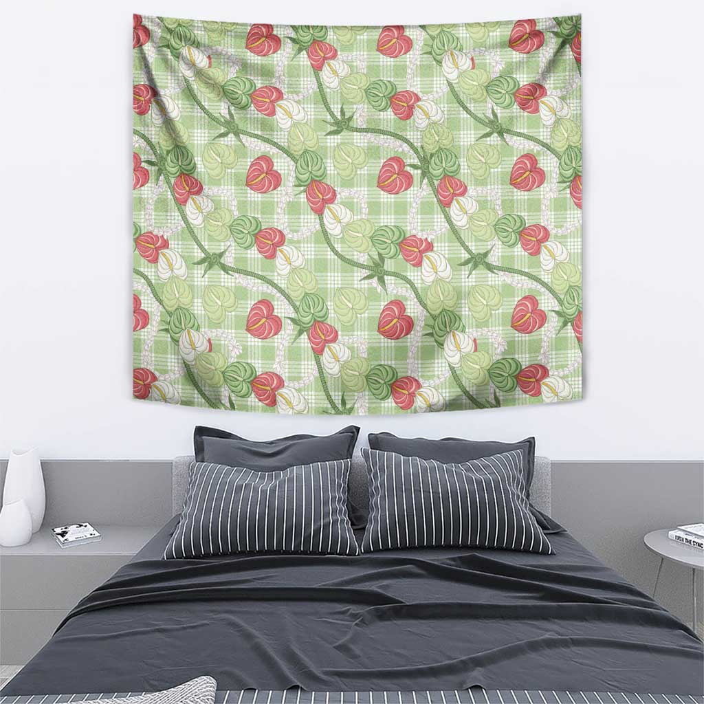 Anthurium Pikake Ti Leaf Palaka Tapestry Green Version LT01 - Polynesian Pride
