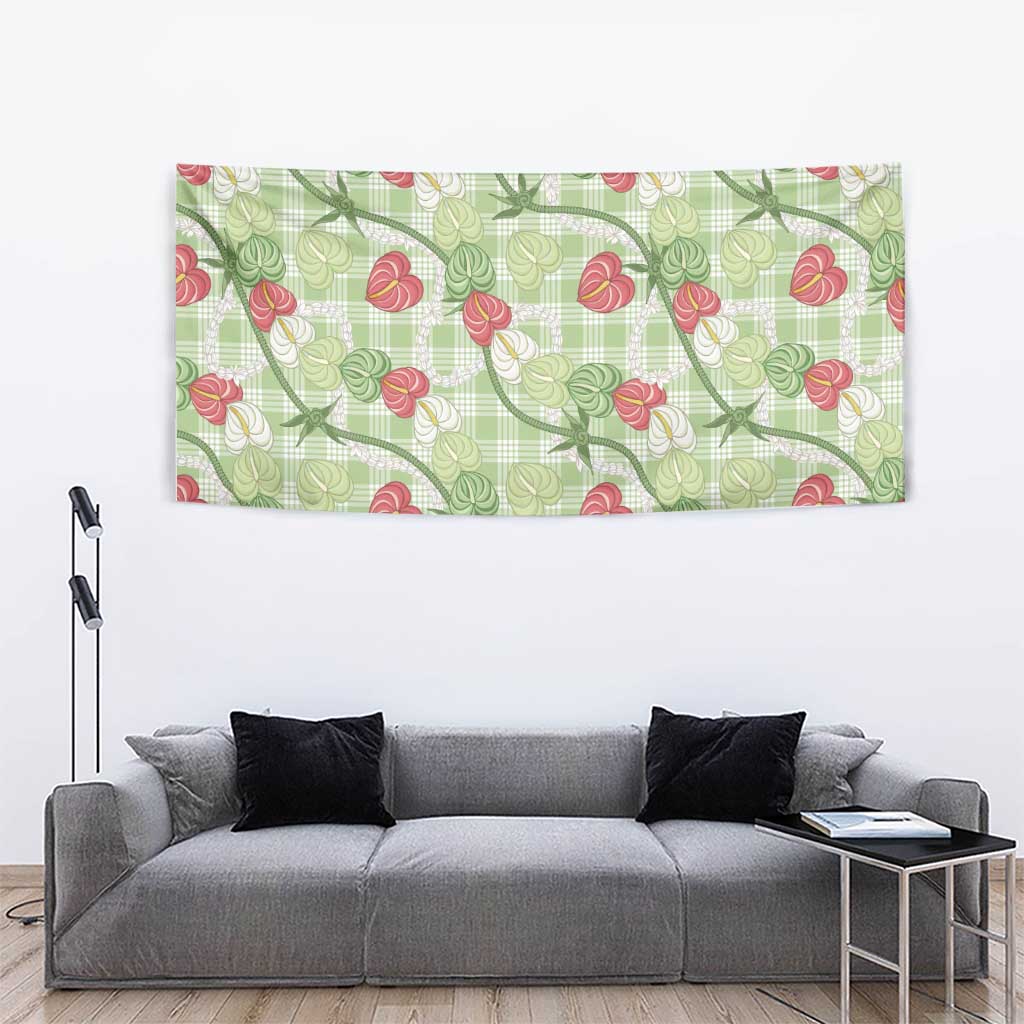 Anthurium Pikake Ti Leaf Palaka Tapestry Green Version LT01 - Polynesian Pride