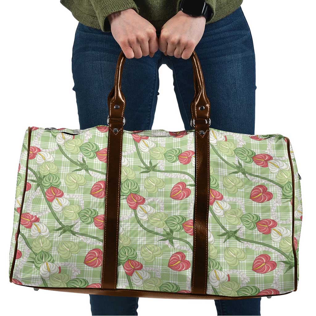 Anthurium Pikake Ti Leaf Palaka Travel Bag Green Version LT01 Green - Polynesian Pride