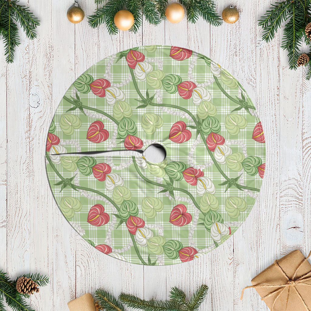 Anthurium Pikake Ti Leaf Palaka Tree Skirt Green Version LT01 Casual Green - Polynesian Pride