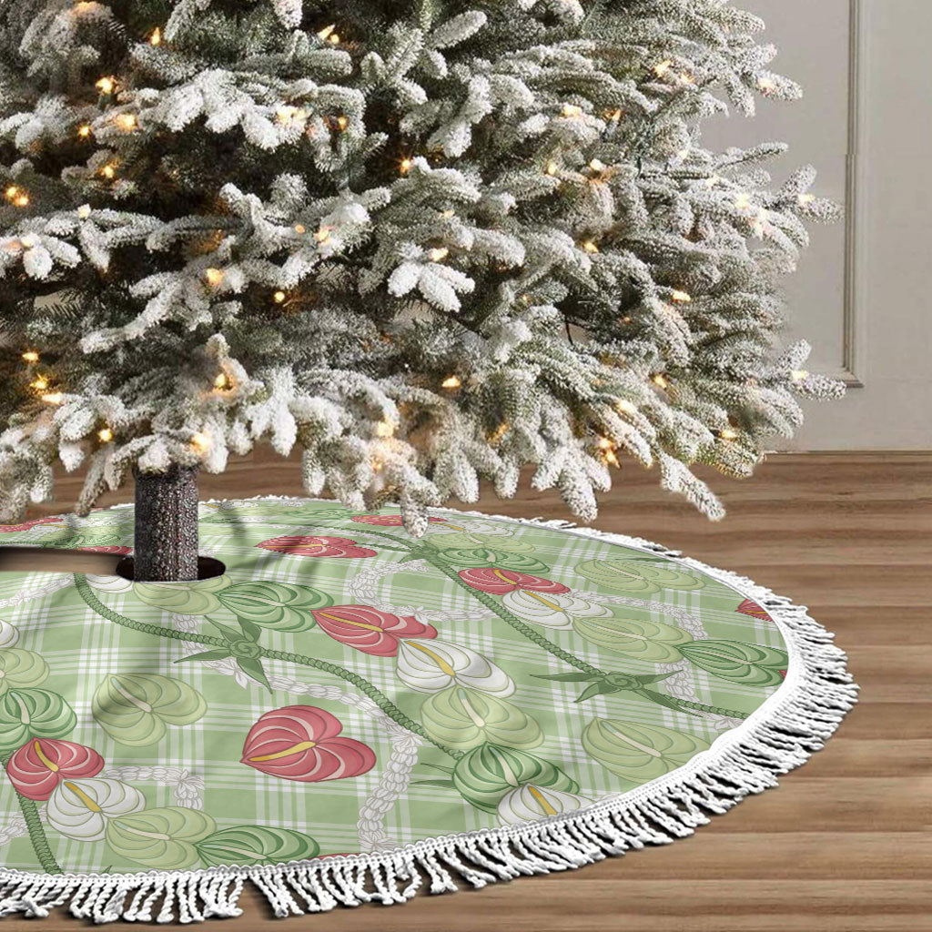 Anthurium Pikake Ti Leaf Palaka Tree Skirt Green Version LT01 - Polynesian Pride