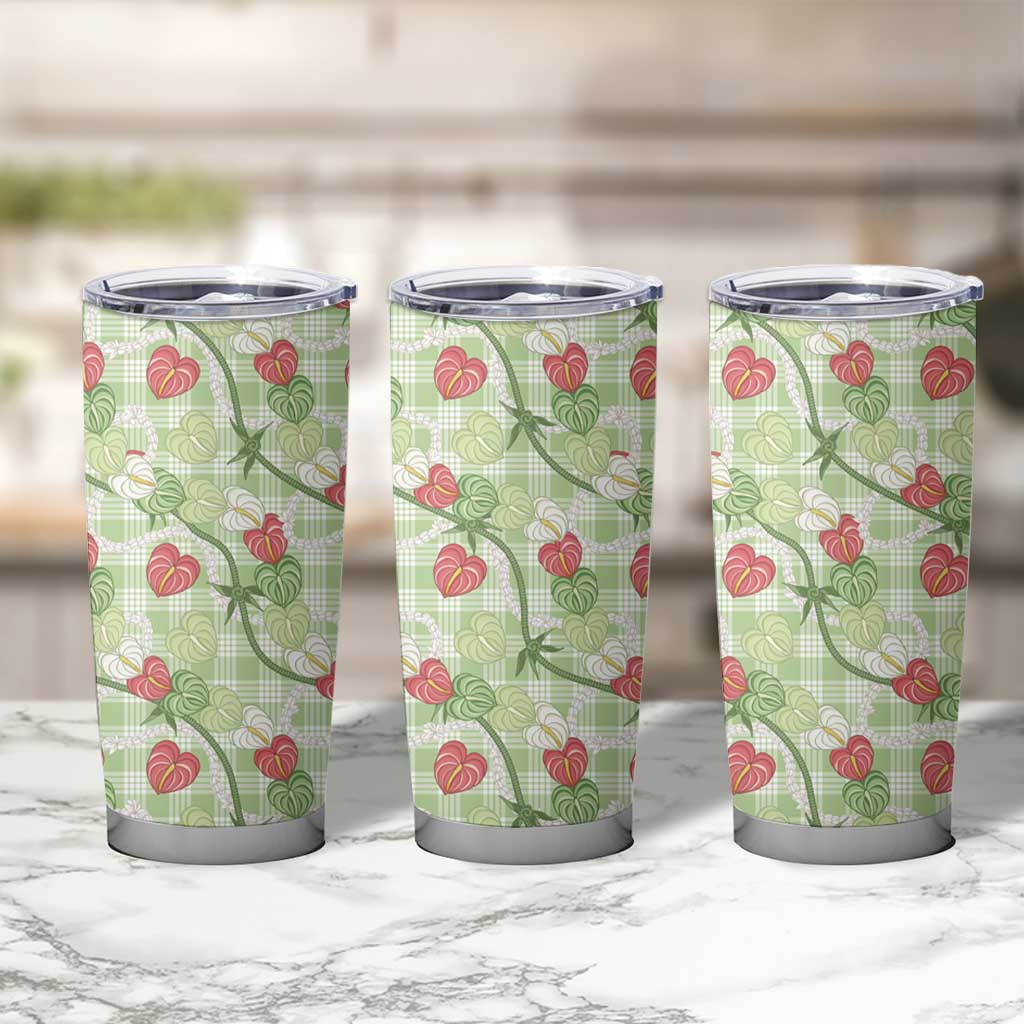 Anthurium Pikake Ti Leaf Palaka Tumbler Cup Green Version LT01 - Polynesian Pride
