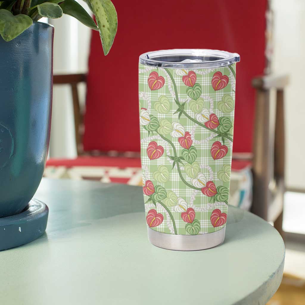 Anthurium Pikake Ti Leaf Palaka Tumbler Cup Green Version LT01 - Polynesian Pride